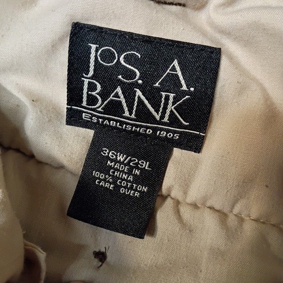 Vtg Jos A Bank Corduroy Pants Mens 36/29 (28) Brown Pleated Cuffed 90s Y2K Baggy - Picture 2 of 10